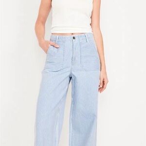 Old Navy Blue Striped Baggy Wide Leg Pants